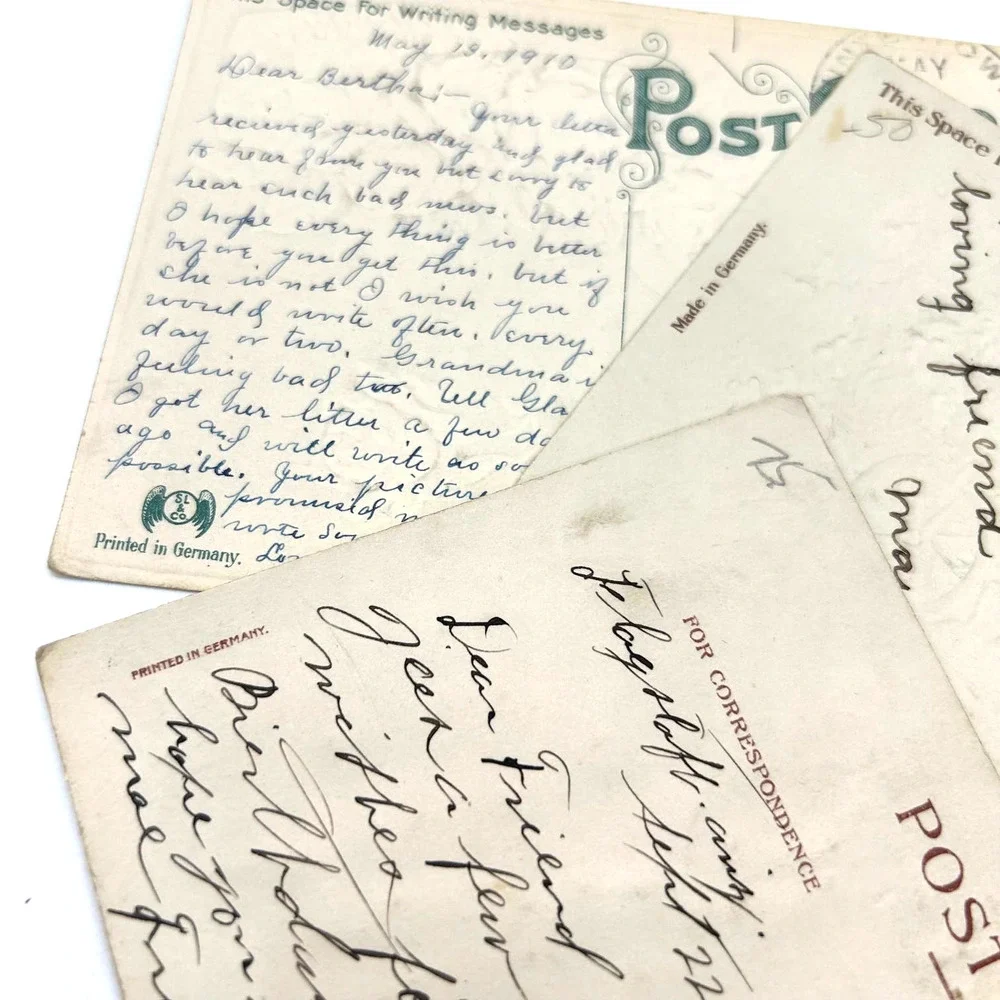 Antique Embossed Postcards Printed in Germany Lot of 5‎